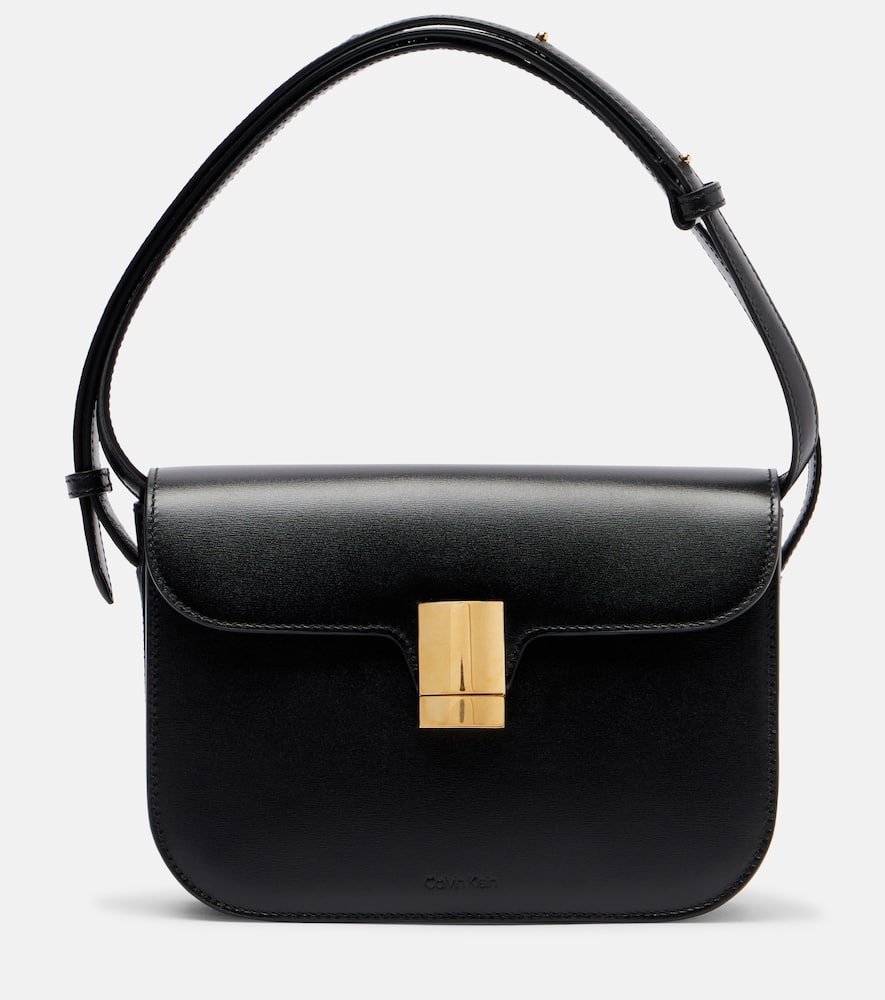 Calvin Klein Collection Tilla Small Leather Shoulder Bag In Black