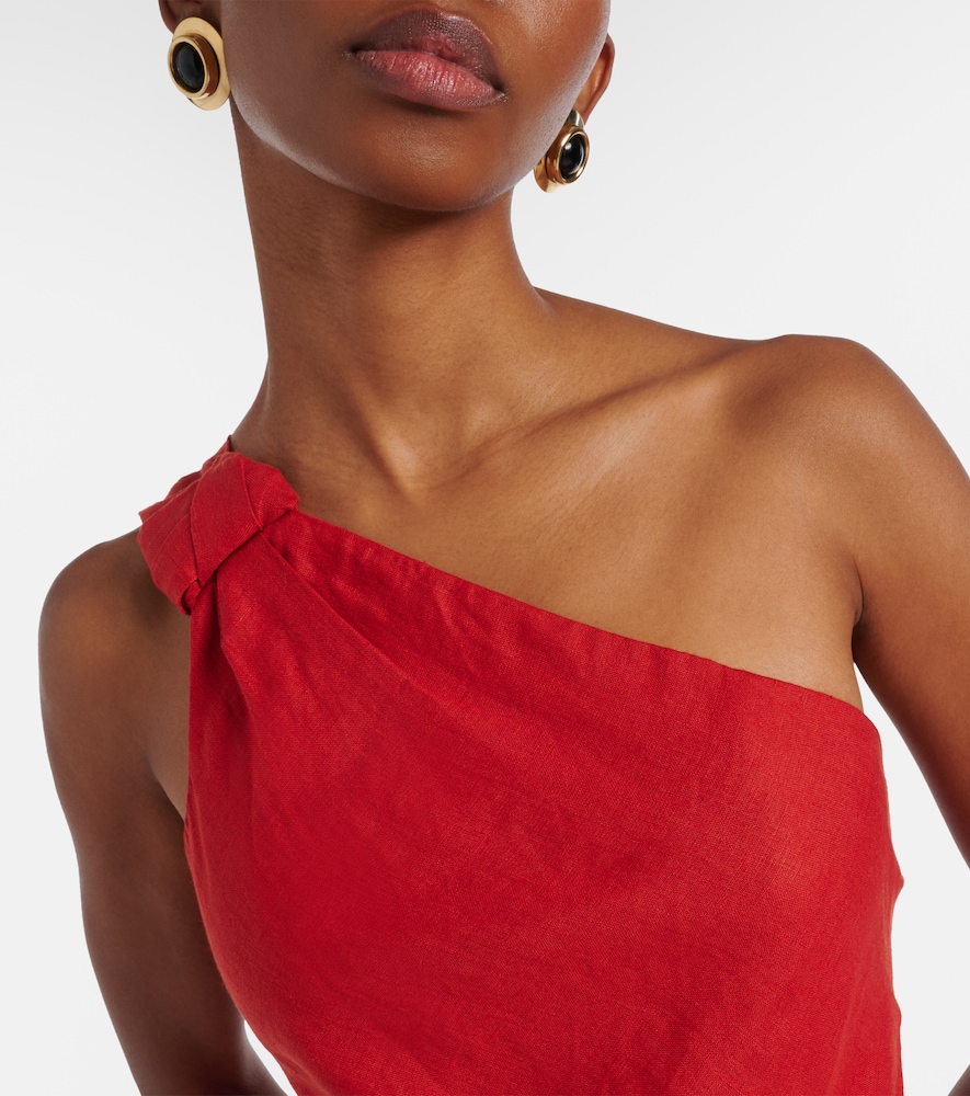 One-Shoulder Linen Gown
