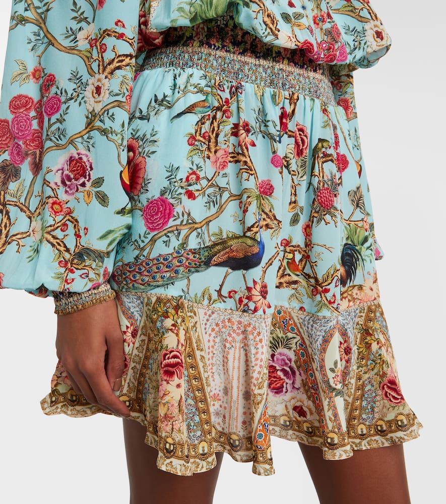 Camilla Embellished Off-shoulder Silk Crêpe Minidress In Multi