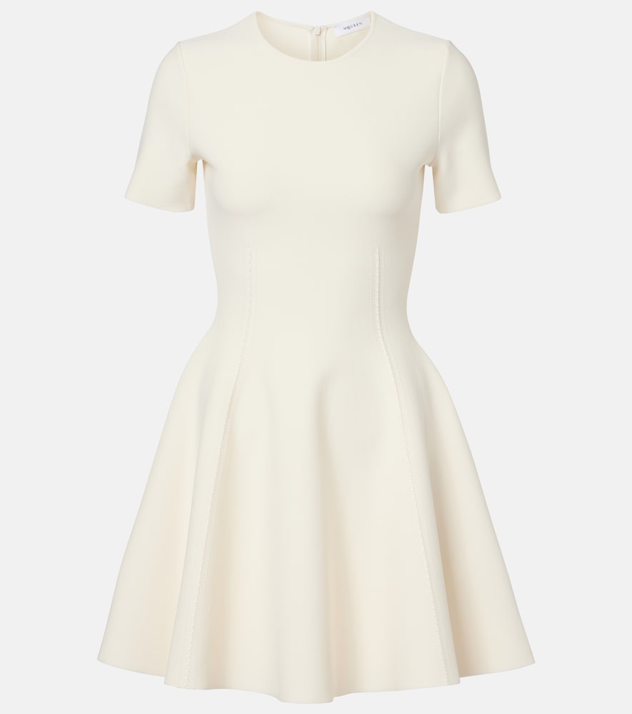 Mcqueen Donna Abito Corto Asimmetrico In Maglia Bianco It Taglia 42- Mytheresa