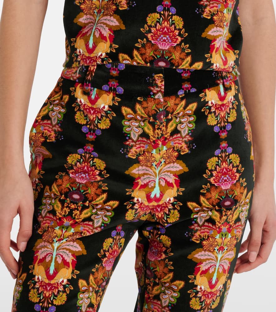 La Doublej 24/7 Printed Cropped Cotton Flared Pants In Multi