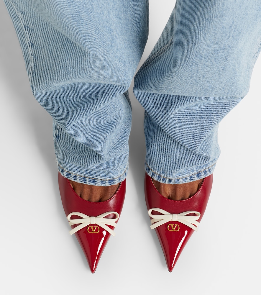 Valentino Garavani Bepointy 80 patent leather slingback pumps