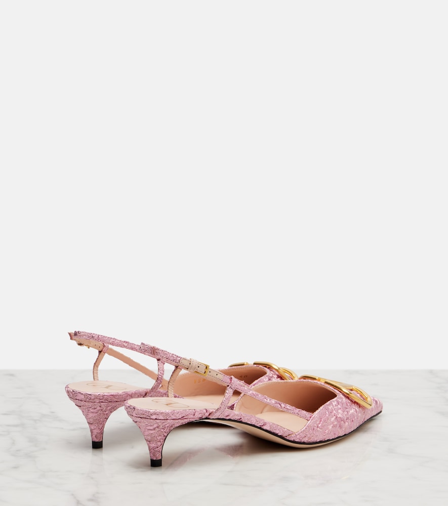  Valentino Garavani Valentino Garavani Vlogo Cloquã© Jacquard Slingback Pumps 