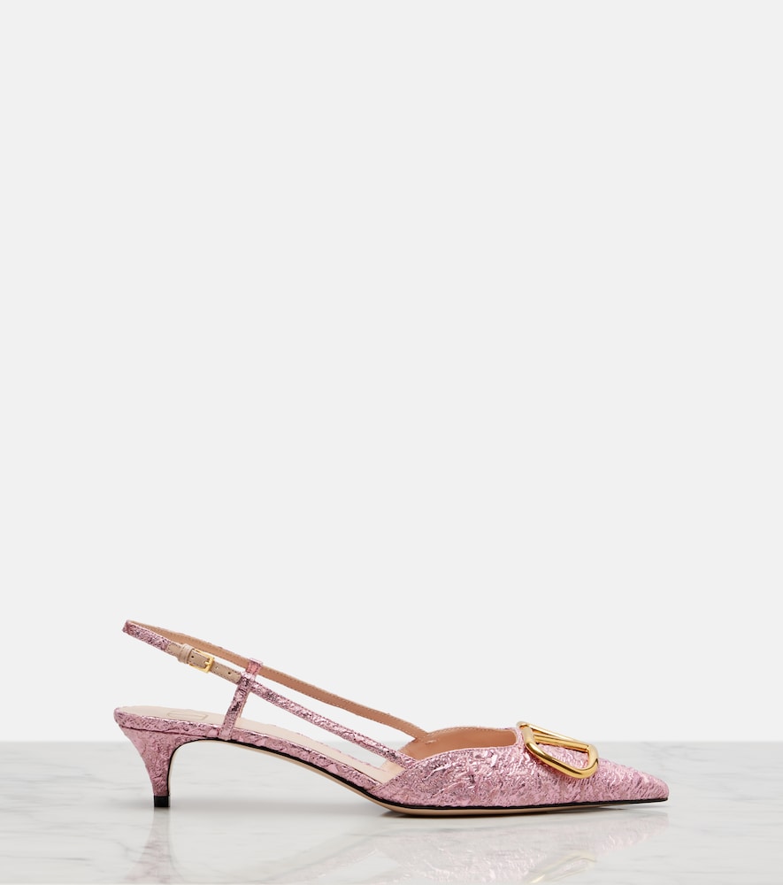 Valentino Garavani Valentino Garavani Vlogo Cloquã© Jacquard Slingback Pumps 