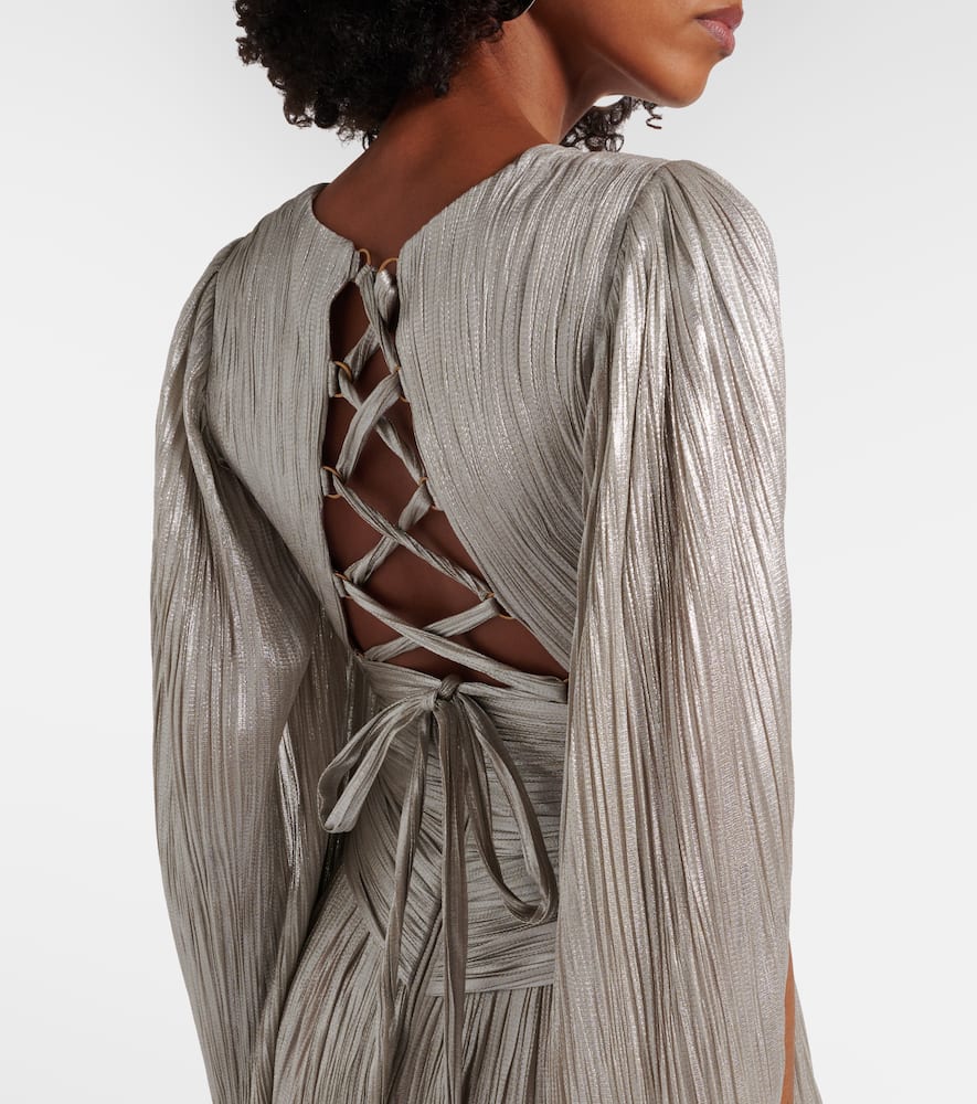 Maria Lucia Hohan Alana Pleated Silk Tulle Gown In Silver