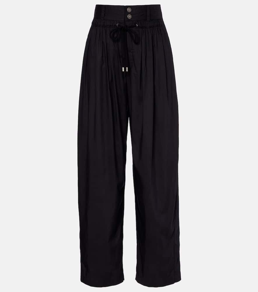 Isabel Marant Inaya High-rise Wide-leg Pants In Brown