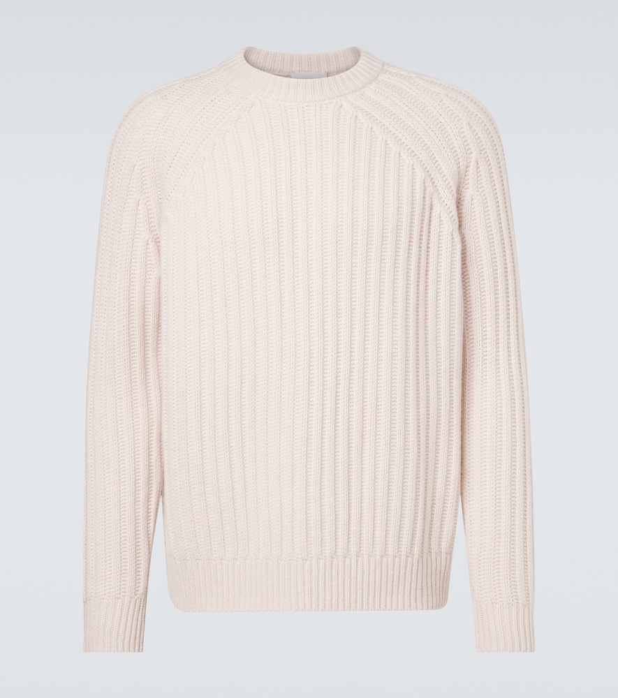 Allude Ribbed Knit Wool and Cashmere Sweater