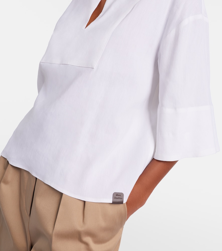  Max Mara Max Mara Sospiro Linen-blend Top 