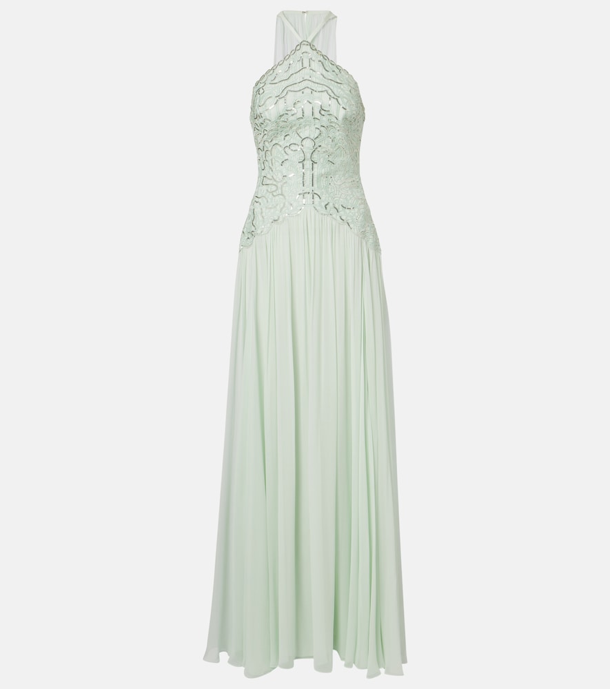 Elie Saab Sequined silk-blend gown