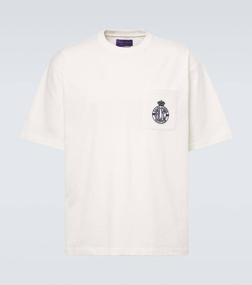 Ralph Lauren Purple Label Embroidered cotton-blend jersey T-shirt