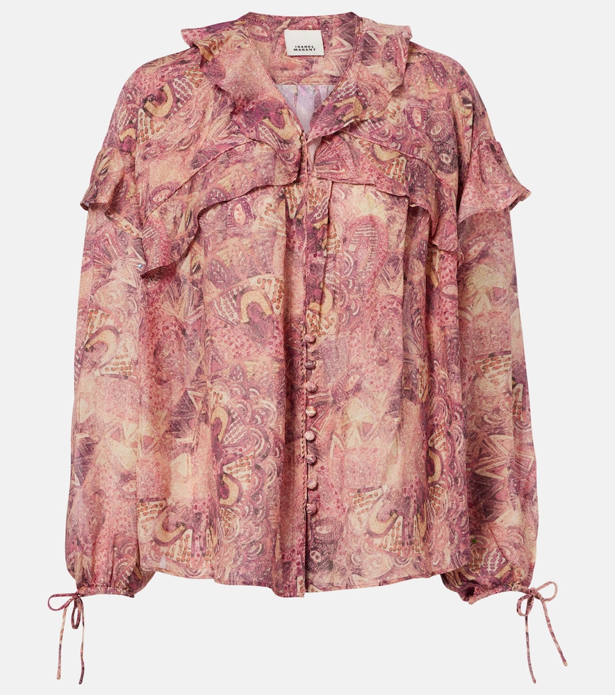 Isabel Marant Donna Blusa Charis In Seta Con Stampa Rosa It Taglia 42- Mytheresa