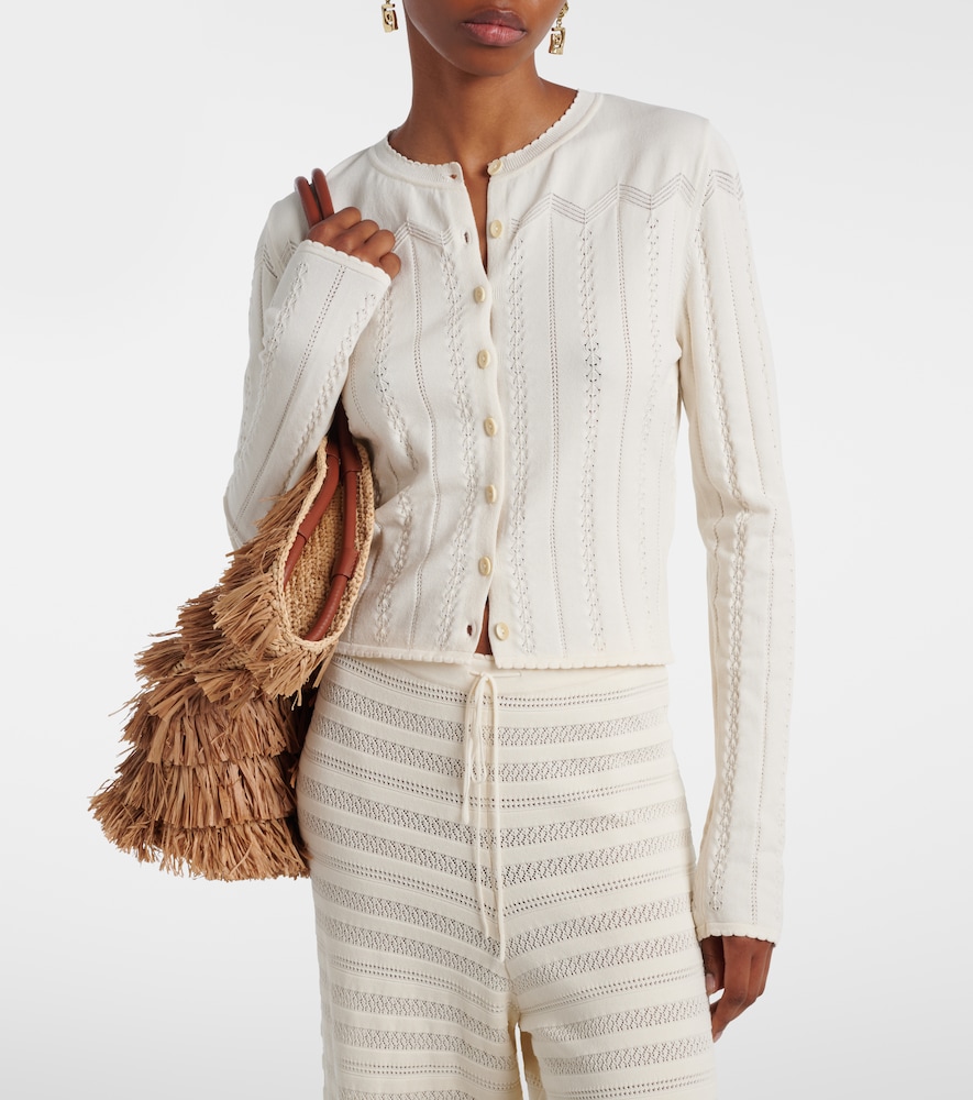 Faithfull Esme pointelle cotton-blend cardigan