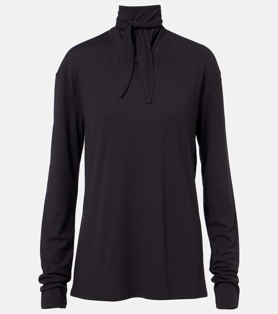 Lemaire Women's Black Cotton Jersey Turtleneck Top UK Size 8 - Mytheresa