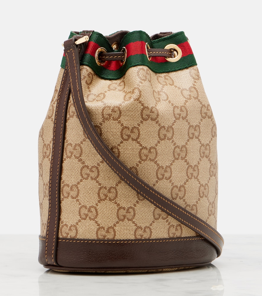  Gucci Gucci Web Stripe Mini Gg Canvas Bucket Bag 