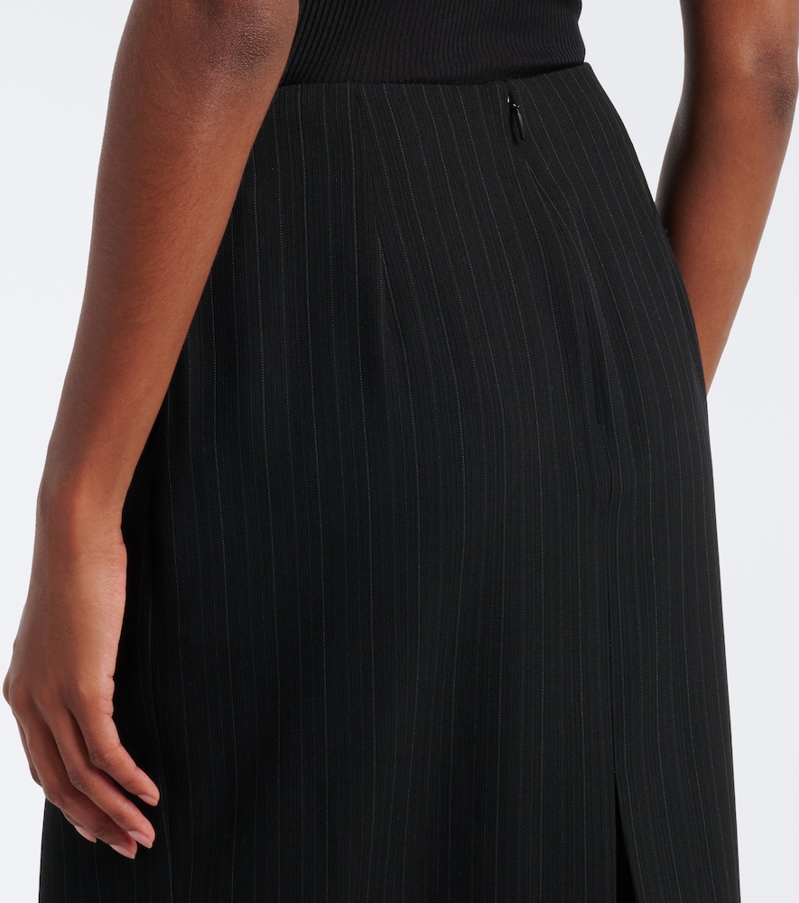 Chalk Stripe Wool-Blend Pencil Skirt