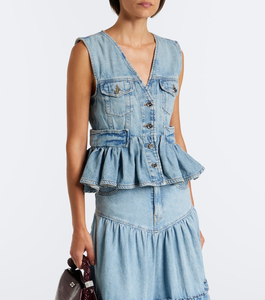 Ganni Peplum denim top | Thumbnail 4
