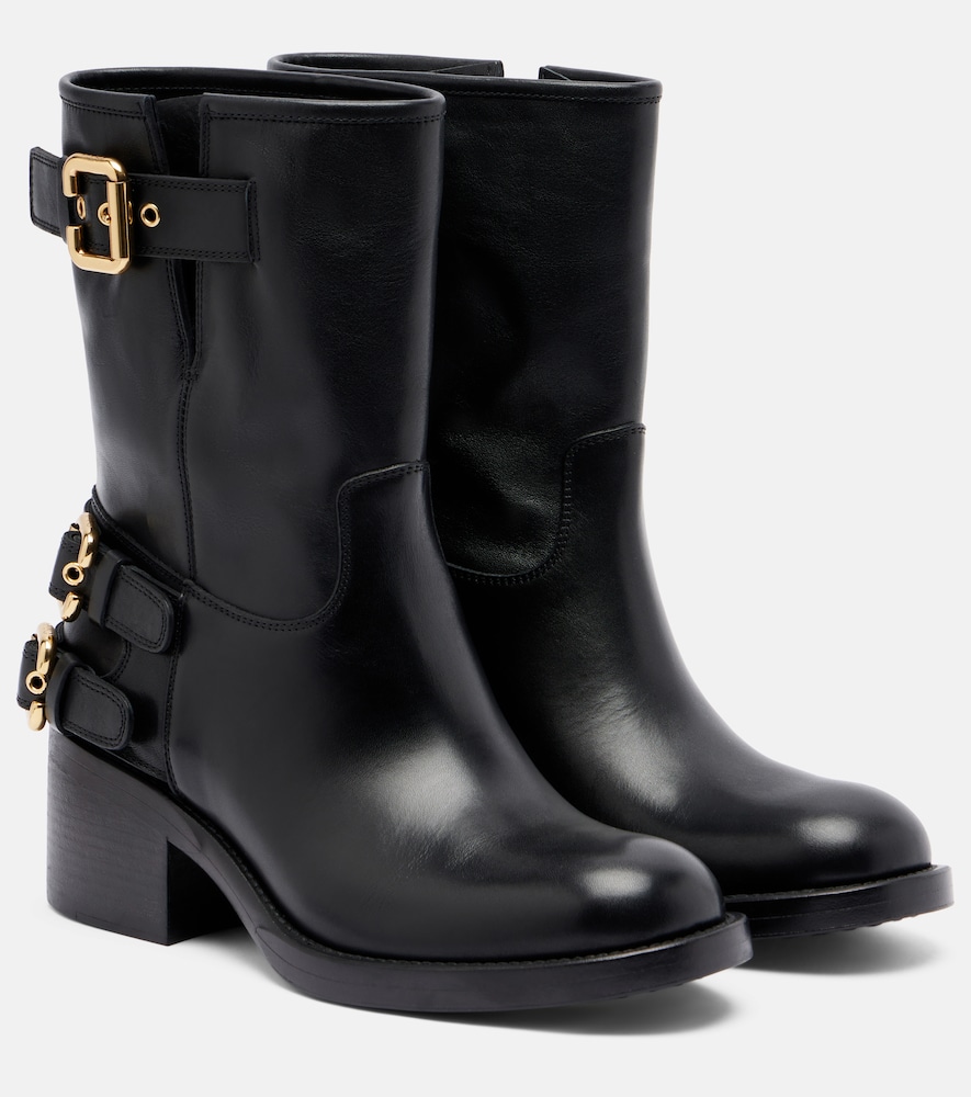 Chloe Women's Black Dakota Leather Biker Boots UK Size 3 - Mytheresa