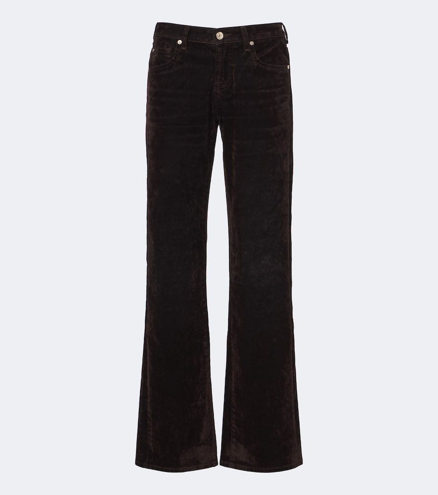 7 For All Mankind Low-rise Straight Jeans In Brown