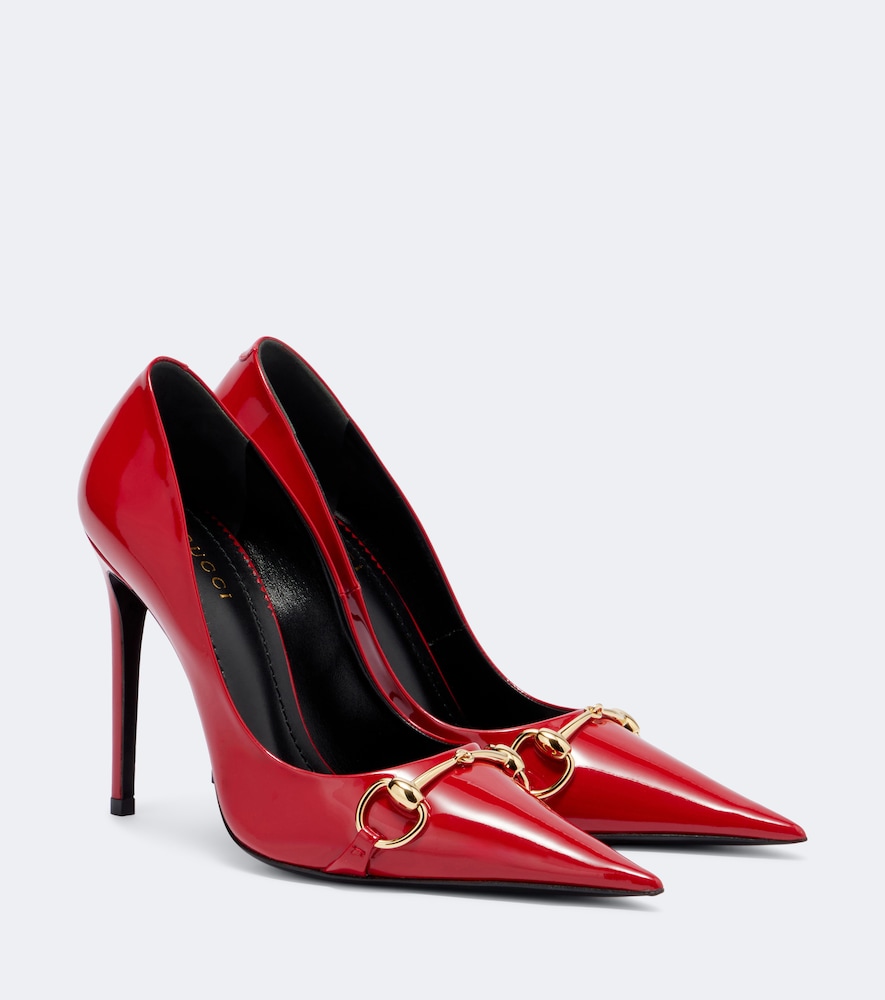 Gucci Donna Horsebit Patent Leather Red Pumps