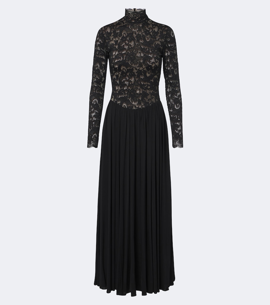 Zimmermann Lace And Jersey Maxi Dress In Black
