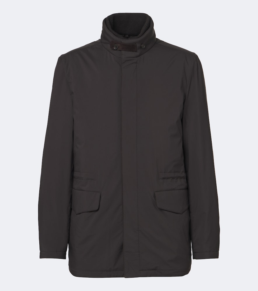 Leather-Trimmed Car Coat
