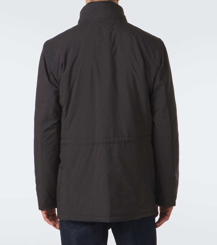 Leather-Trimmed Car Coat