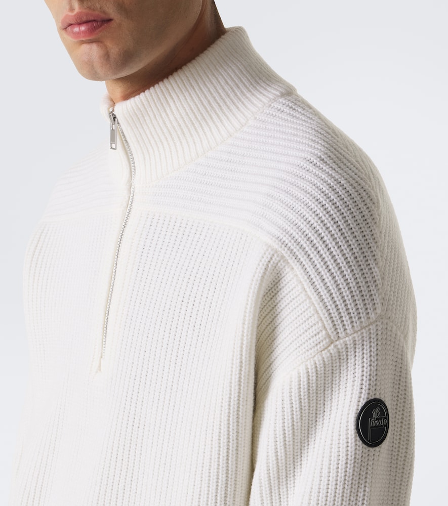 Hesyo Wool And Cashmere Half-Zip Sweater