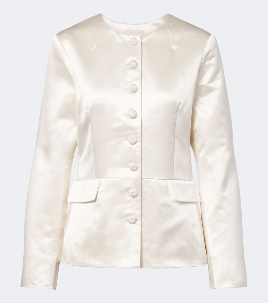 Posse Verity Cotton And Silk Satin Jacket In White