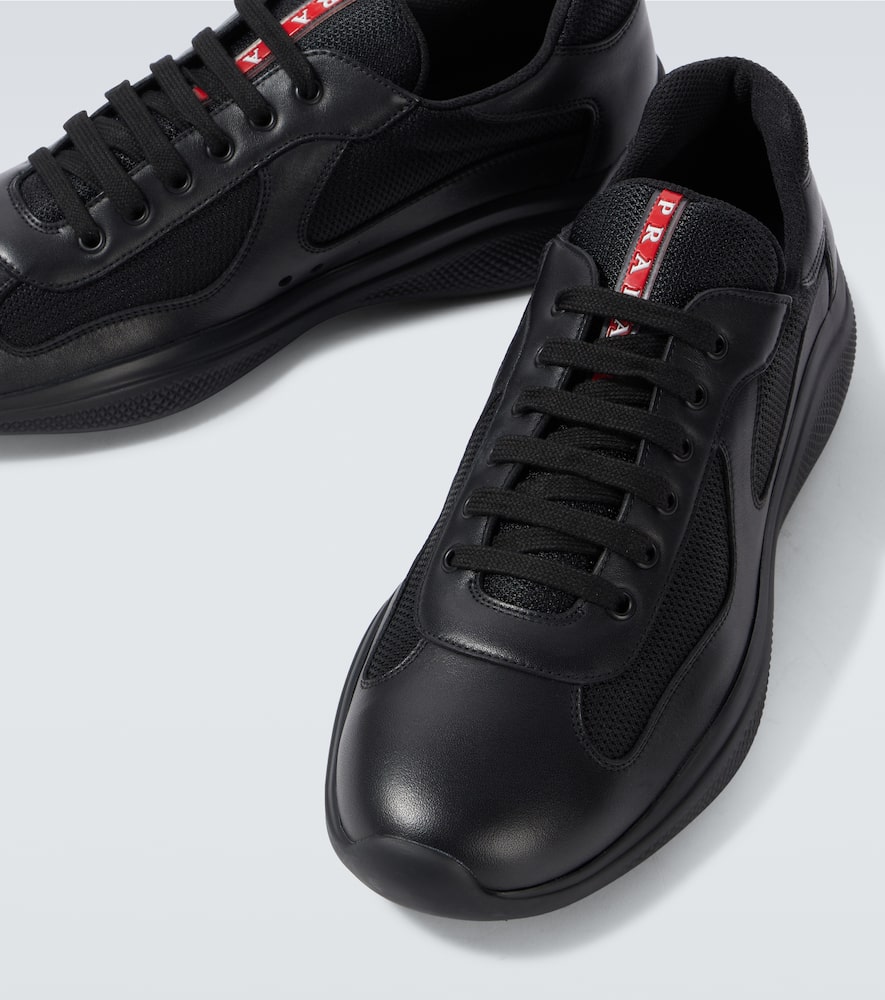 Prada Black Leather New Americas Cup Sneakers