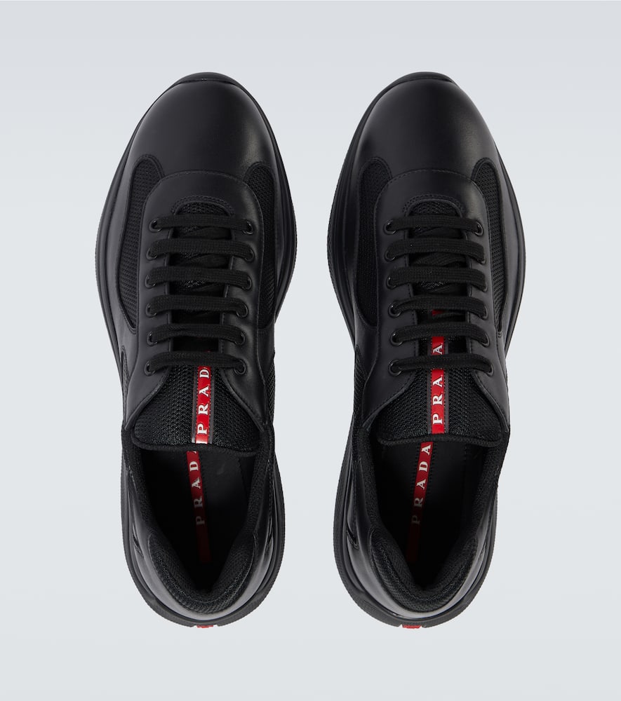 Prada Black Leather New Americas Cup Sneakers