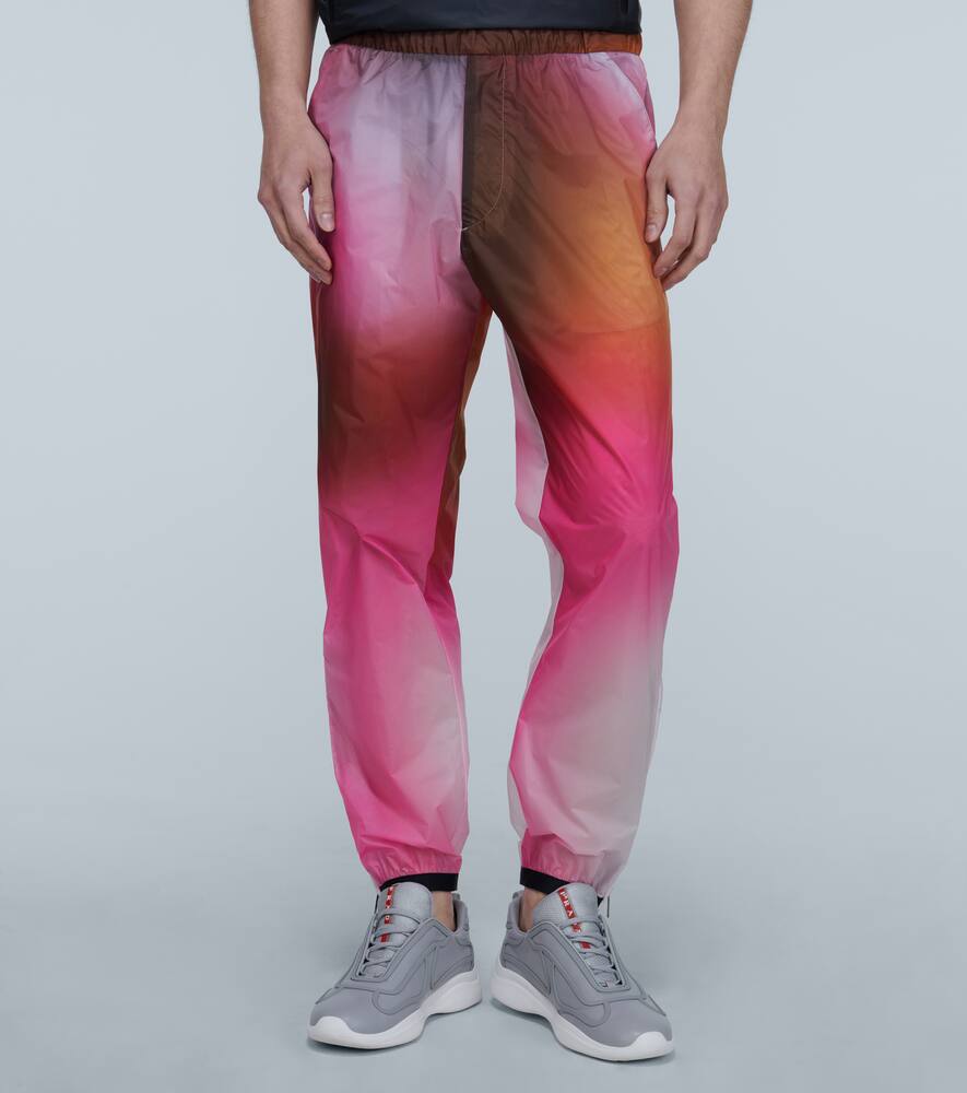 Shop Prada Printed Technical Pants In Pink