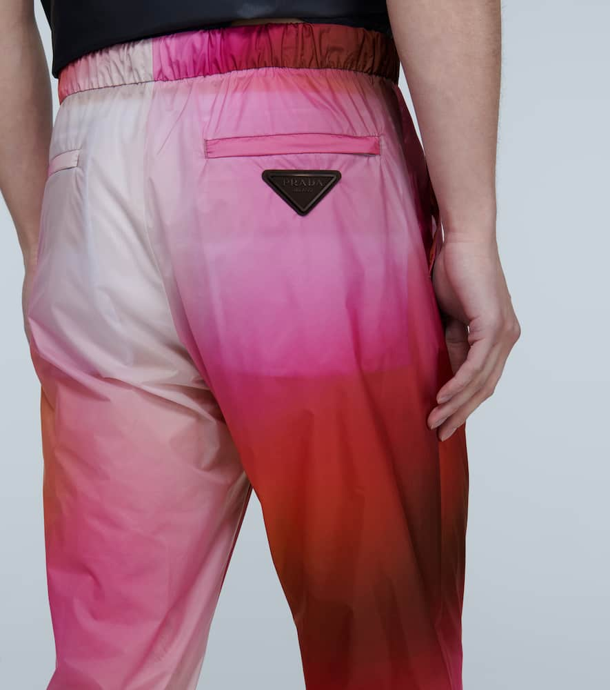 Shop Prada Printed Technical Pants In Pink