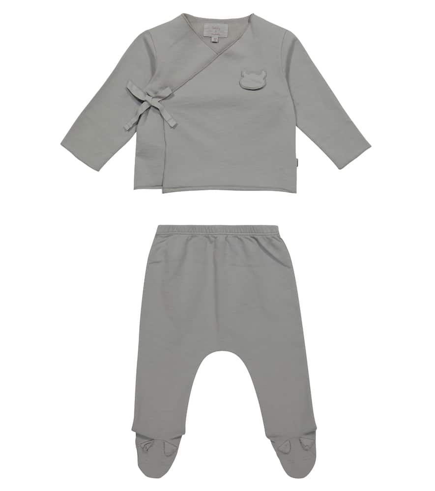 Il Gufo Baby cotton cardigan and pants set