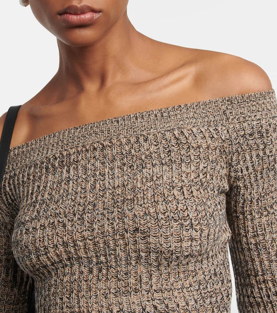 Shop Chloé Cropped Cashmere-blend Sweater In Multicoloured