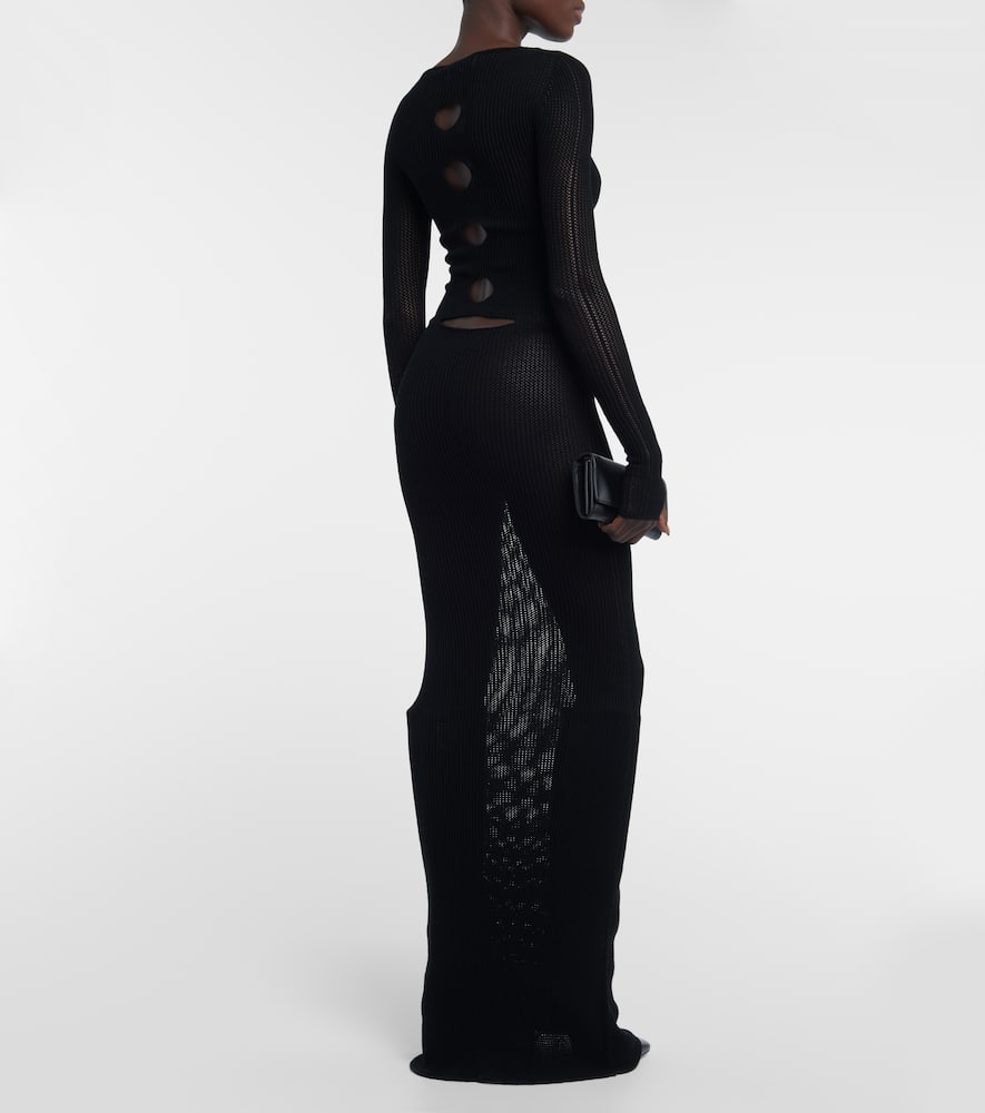 Shop Off-white Cutout Knit Gown In Black