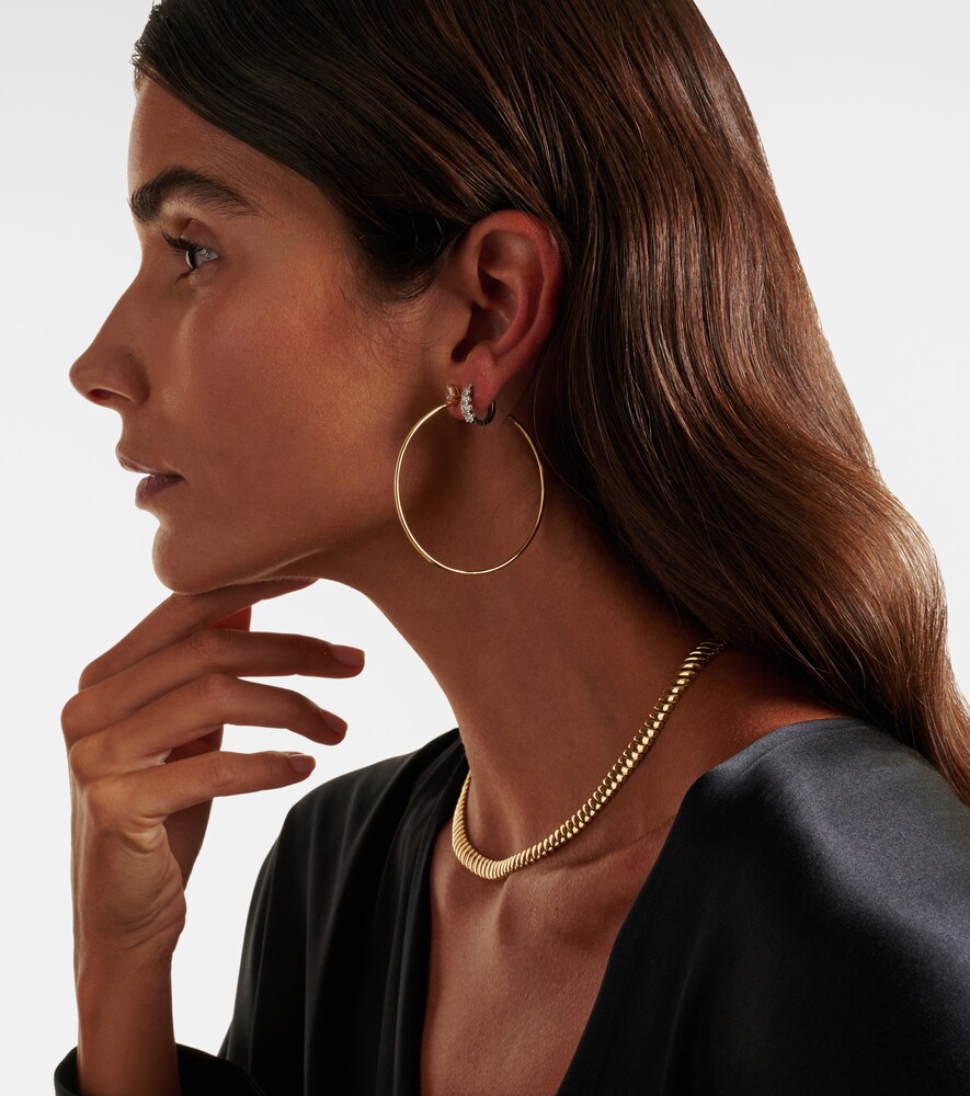 Anita Ko 18kt gold hoop earrings with diamonds