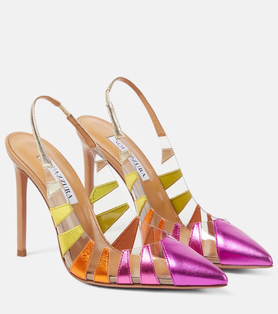 Aquazzura Hot Rumor 105 Slingback Pumps In Multicoloured