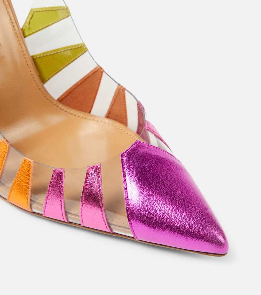 Aquazzura Hot Rumor 105 Slingback Pumps In Multicoloured