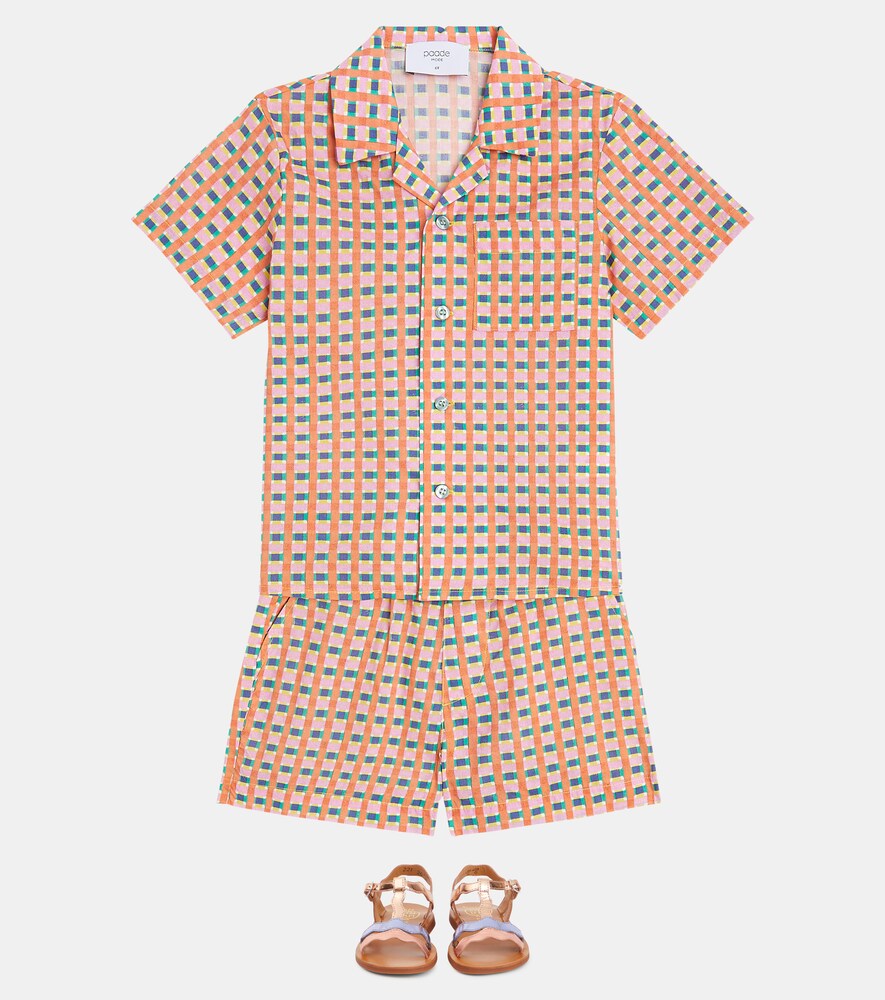 Paade Mode X Liberty Falter Checked Cotton Shirt In Orange