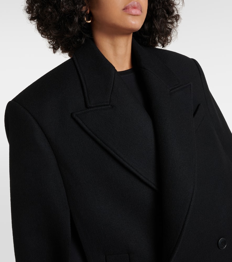 Shop Wardrobe.nyc Double-breasted Cropped Virgin Wool Cape In Black