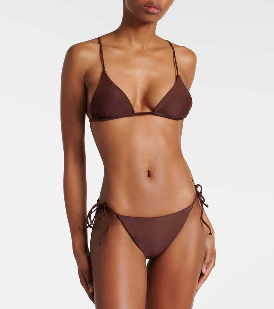 Shop Jade Swim Ties Bikini Bottoms In Brown