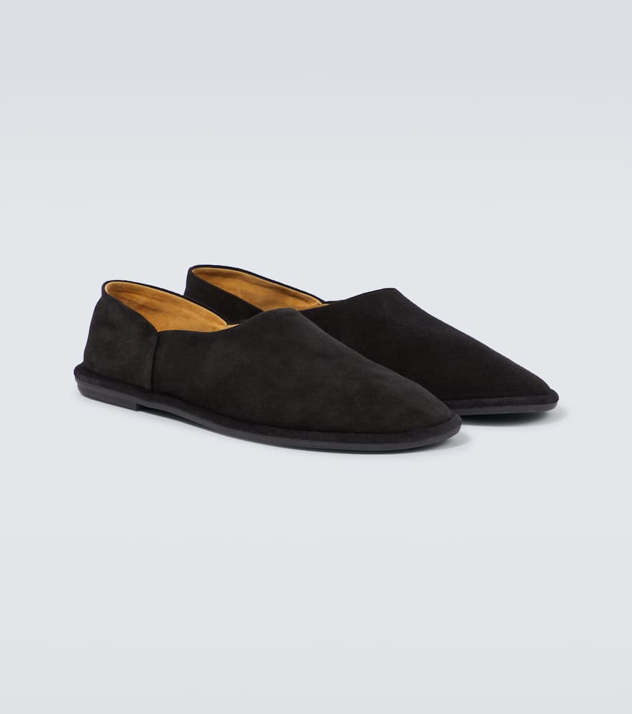 The Row Canal Leather Loafers In Black