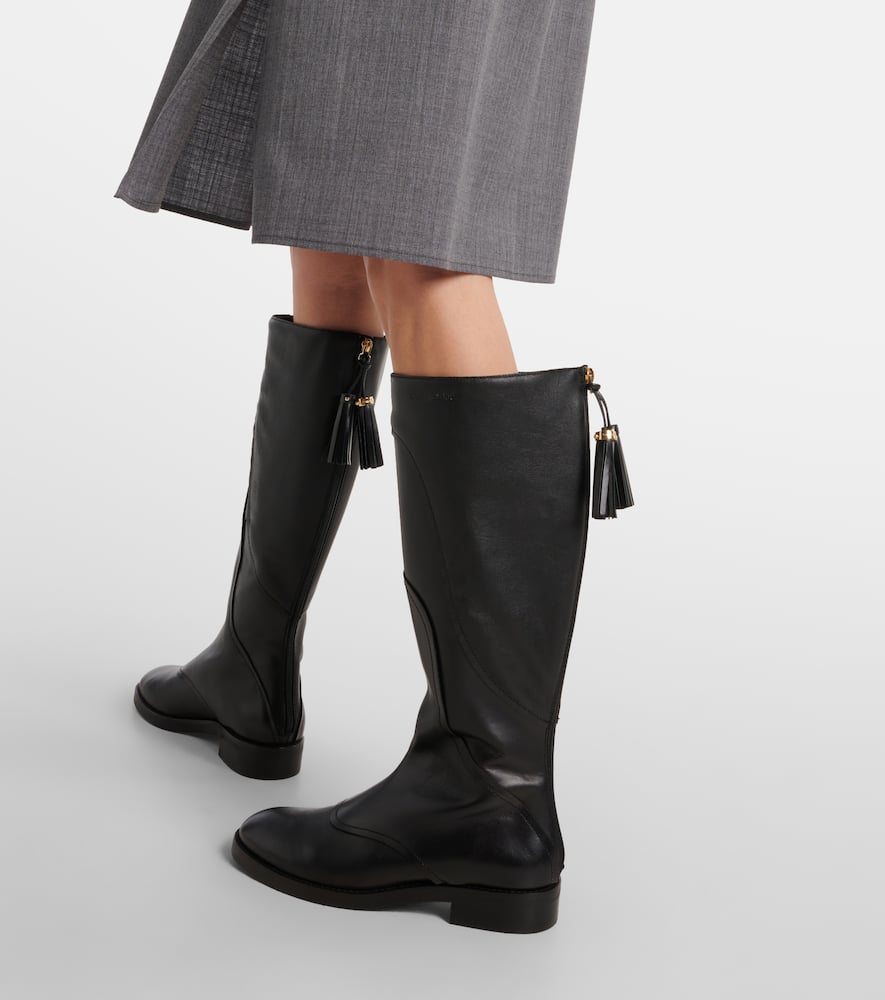 See By Chloé Tassel Leather Knee-high Boots In Black