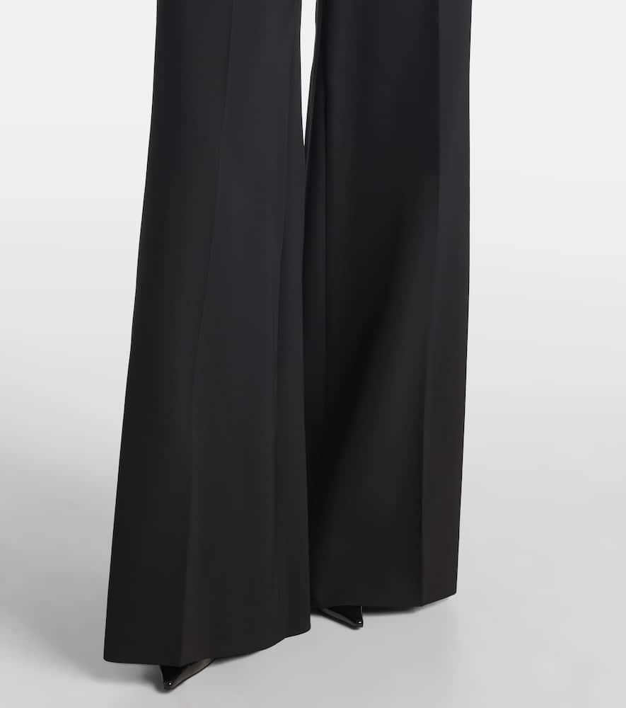 Stella Mccartney Womens Black Wide-leg High-rise Wool Tuxedo Trousers In Black