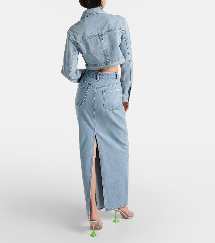 牛仔加长半身裙