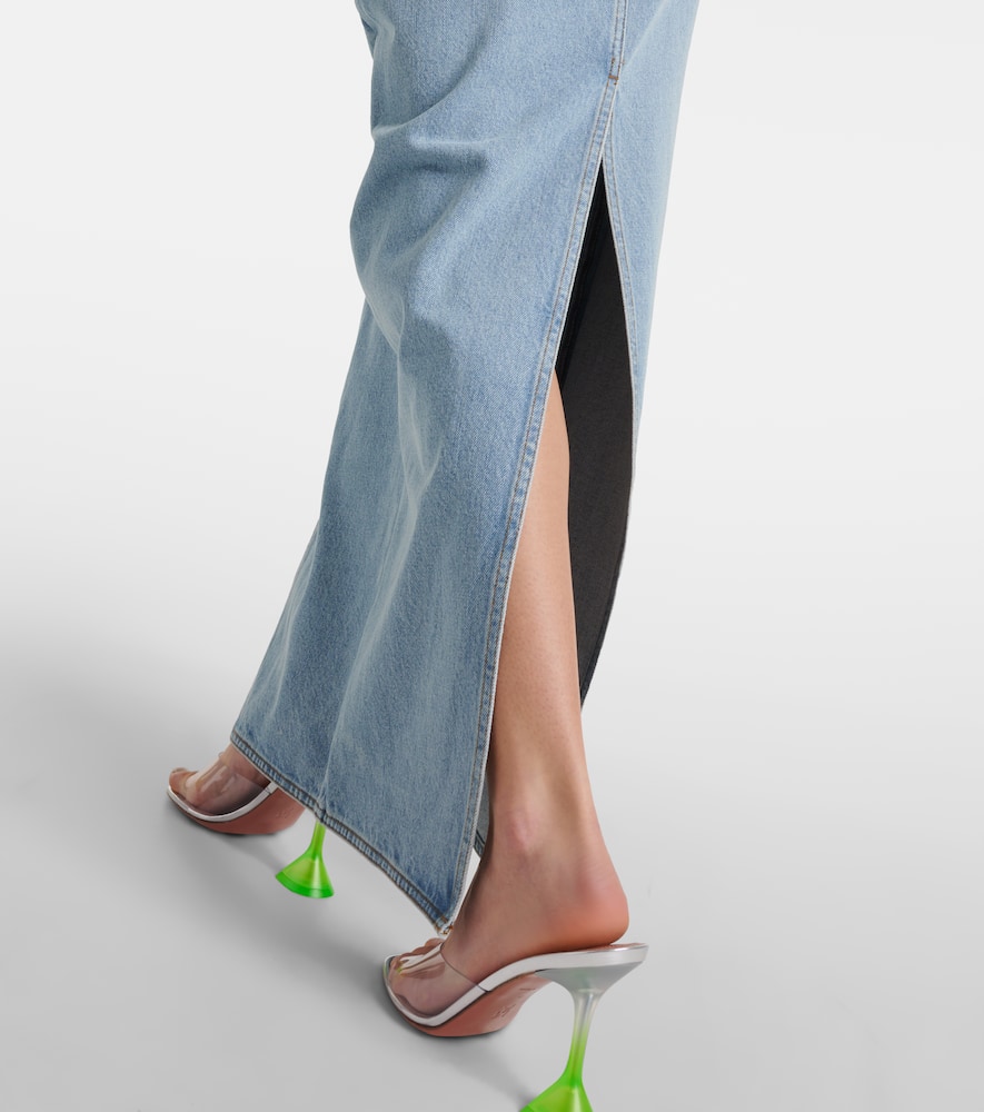 牛仔加长半身裙