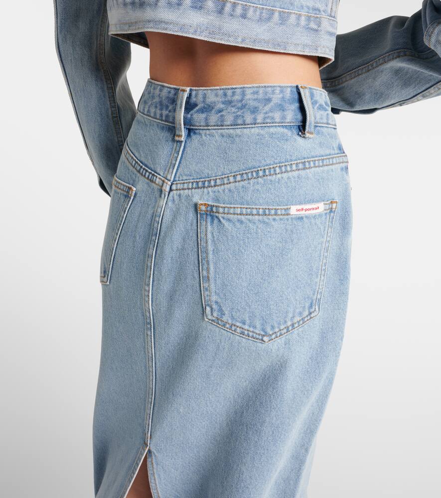 牛仔加长半身裙