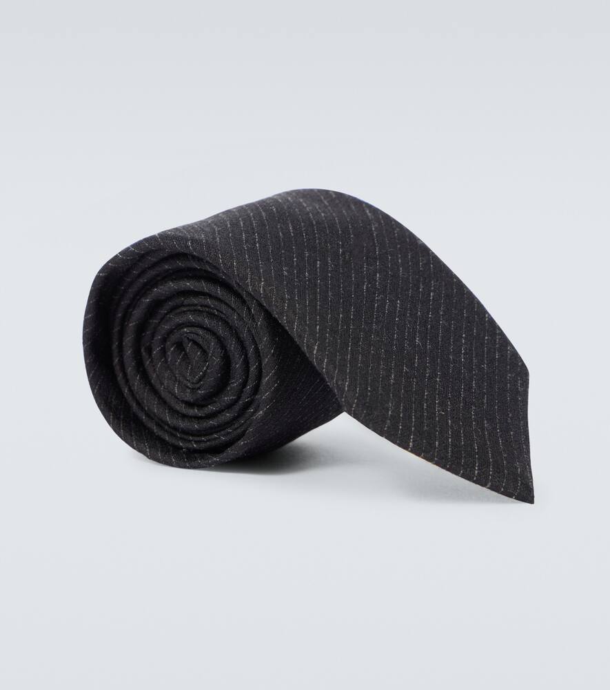 Saint Laurent Striped silk-blend tie