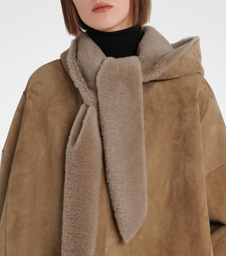 The Row Parnasse Shearling-lined Suede Coat In Brown