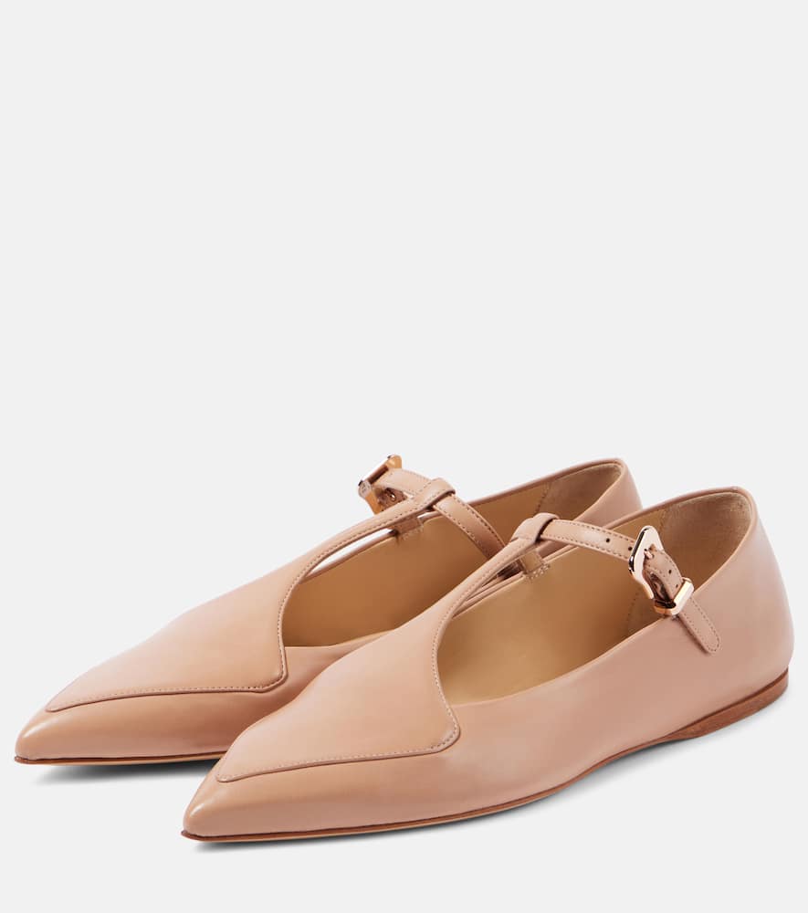 Gabriela Hearst Liv Ballerina Flat Shoe In Nude Nappa Leather In Nude